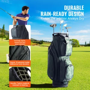 VEVOR Golf Cart Bag with 14 Way Organizer Divider Top 36” Pockets Cart Bag Durable Golf Bags with Handles & Dust Cover & Straps