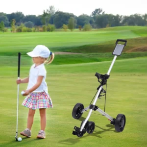 Three Wheeled Push-Pull Golf Cart - Foot Brake - One Second Opening and Closing
