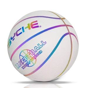 PSYCHE Laser Basketball Indoor Outdoor Reflective Glowing Leather Basketball Luminous Glowing Leather Basketball 