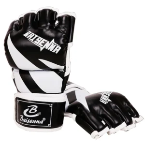 Unisex MMA Gloves PU Leather 3cm Thickened Sandbag Training Gloves Wear Resistant Fingerless for Boxing Kickboxing Muay Thai MMA