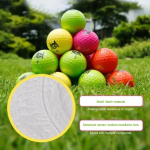 12 Pcs/Box Golf Play Balls Spins Less and Faster Core 2 Layer Soft Feel Golf Balls for Indoor Outdoor Training Colorful Balls